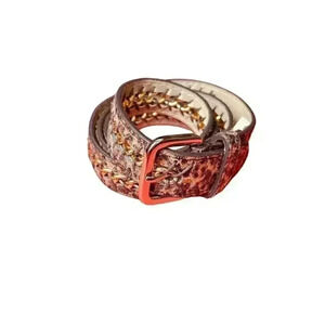 Betsey Johnson Women's Chic Brown Belt Size S Gold Chain Wild Elegant Style